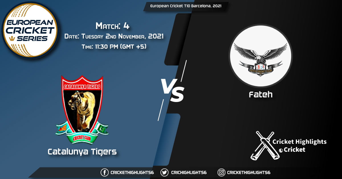 CAT vs FTH Live Score Match 4, Playing 11 Live Match Today, November 2, 2021, European Cricket T10 Barcelona, 2021
