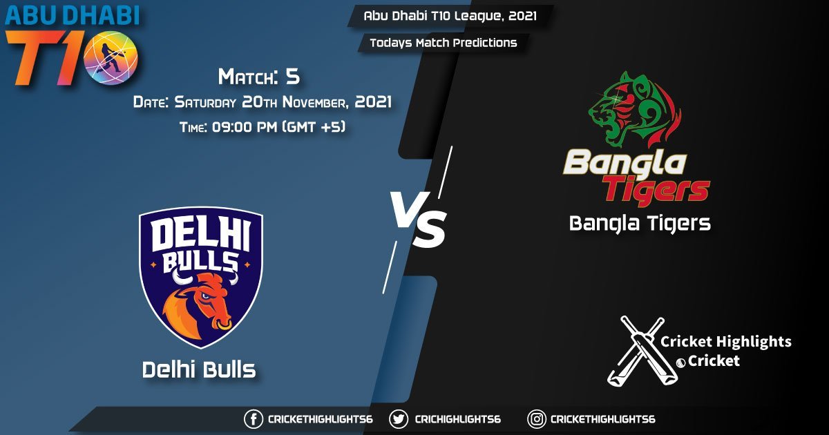 DB vs BT, Live Scorecard, Match 5, November 20, 2021, Live Cricket Score, Abu Dhabi T10 League, 2021