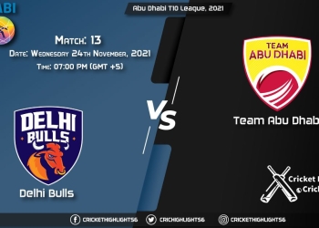 DB vs TAD, Live Scorecard, Match 13th, November 24, 2021, Live Cricket Score, Abu Dhabi T10 League, 2021