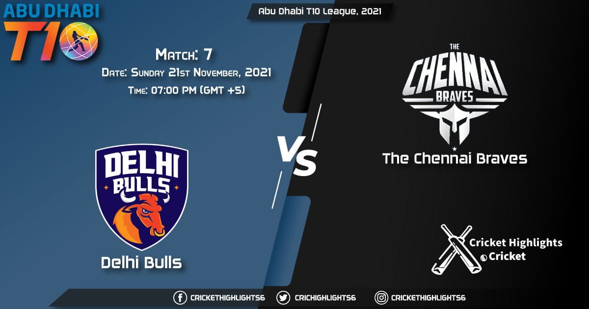 DB vs TCB, Live Scorecard, Match 7, November 21, 2021, Live Cricket Score, Abu Dhabi T10 League, 2021