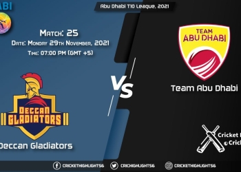 DG vs TAD, Live Scorecard, Match 25, November 29, 2021, Live Cricket Score, Abu Dhabi T10 League, 2021