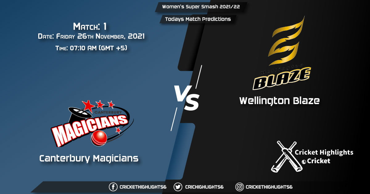 Dream11 Women's Super Smash 202122, Match 1 CM-W vs WB-W, Playing 11 & Today's Match Predictions