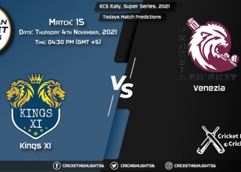 ECS Italy, Super Series, 2021, Match 15 KIN XI vs VEN, Playing 11 & Today's Match Predictions