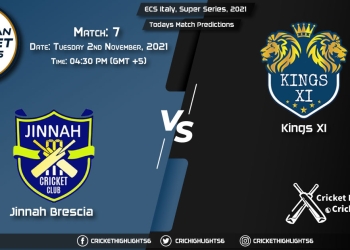 ECS Italy, Super Series, 2021, Match 7 JIB vs KIN XI, Playing 11 & Today's Match Predictions