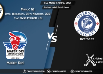 ECS Malta Encore, 2021, Match 12 MTD vs OVR, Playing 11 & Today's Match Predictions