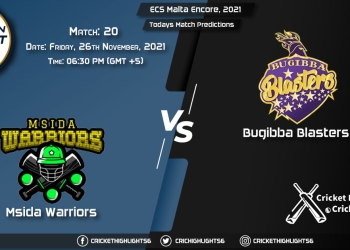 ECS Malta Encore, 2021, Match 20 MSW vs BBL, Playing 11 & Today's Match Predictions