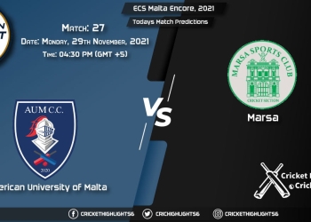 ECS Malta Encore, 2021, Match 27 AUM vs MAR, Playing 11 & Today's Match Predictions