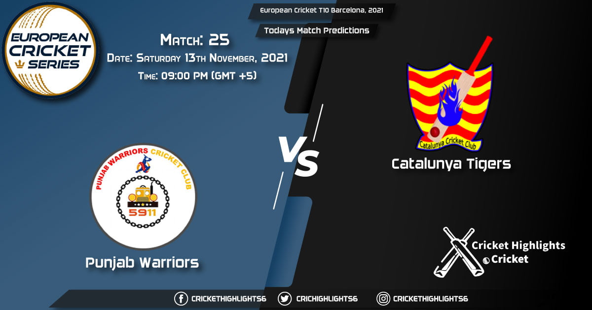 European Cricket T10 Barcelona, 2021, Match 25 PUW vs CAT, Playing 11 & Today's Match Predictions