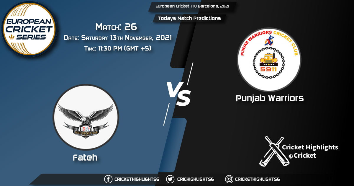 European Cricket T10 Barcelona, 2021, Match 26 FTH vs PUW, Playing 11 & Today's Match Predictions