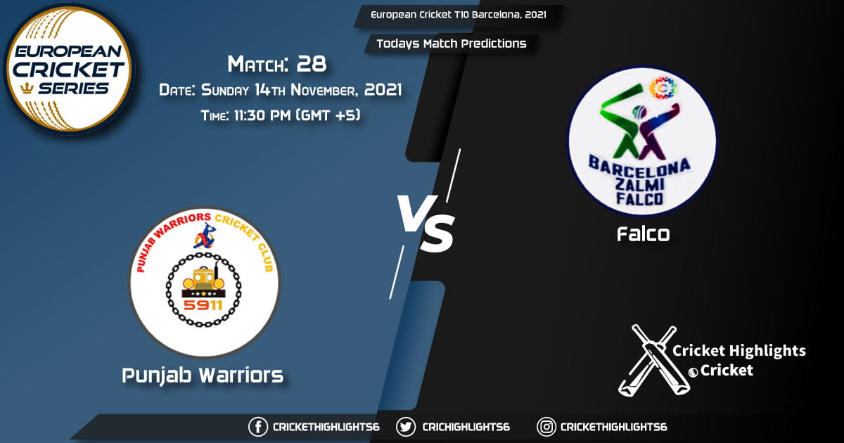 European Cricket T10 Barcelona, 2021, Match 28 PUW vs FAL, Playing 11 & Today's Match Predictions