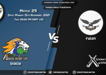 European Cricket T10 Barcelona, 2021, Match 29 GRA vs FTH, Playing 11 & Today's Match Predictions