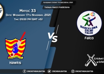 European Cricket T10 Barcelona, 2021, Match 33 HAW vs FAL, Playing 11 & Today's Match Predictions
