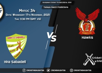 European Cricket T10 Barcelona, 2021, Match 34 HIS vs HAW, Playing 11 & Today's Match Predictions