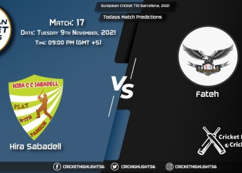 European cricket T10 Barcelona, 2021, Match 17 HIS vs FTH, Playing 11 & Today's Match Predictions