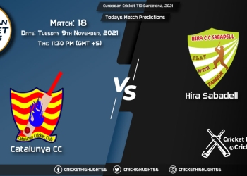 European cricket T10 Barcelona, 2021, Match 18 CTL vs HIS, Playing 11 & Today's Match Predictions