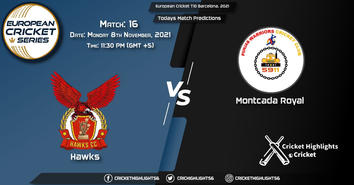 European cricket T10 Barcelona,2021, Match 16 HAW vs MR, Playing 11 & Today's Match Predictions