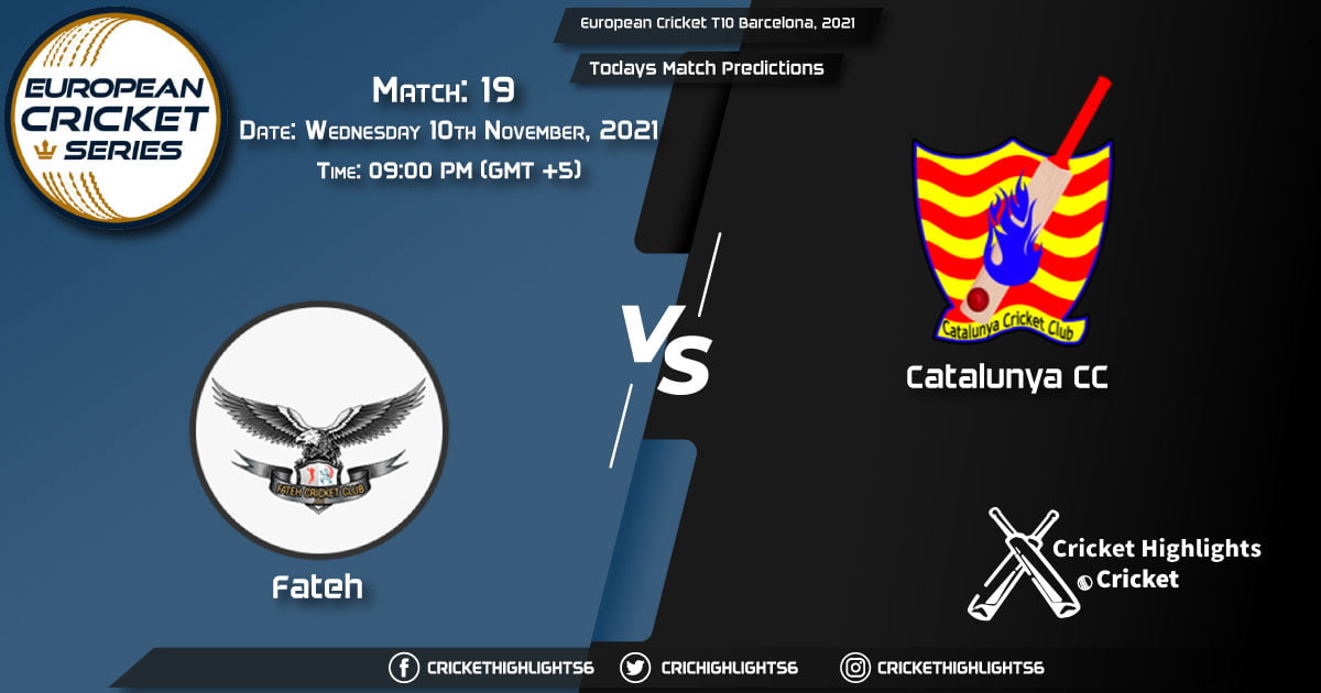 European cricket T10 Barcelona,2021, Match 19 FTH vs CTL, Playing 11 & Today's Match Predictions