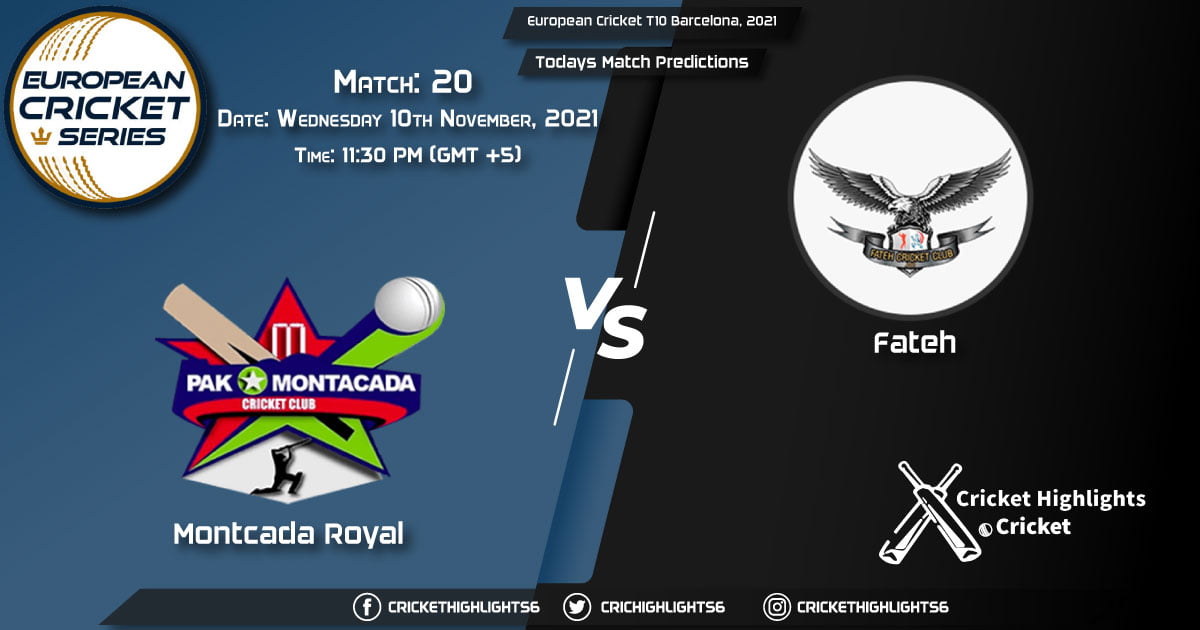 European cricket T10 Barcelona,2021, Match 20 MR vs FTH, Playing 11 & Today's Match Predictions