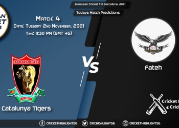 European cricket T10 Barcelona,2021, Match 4 CAT vs FTH, Playing 11 & Today's Match Predictions
