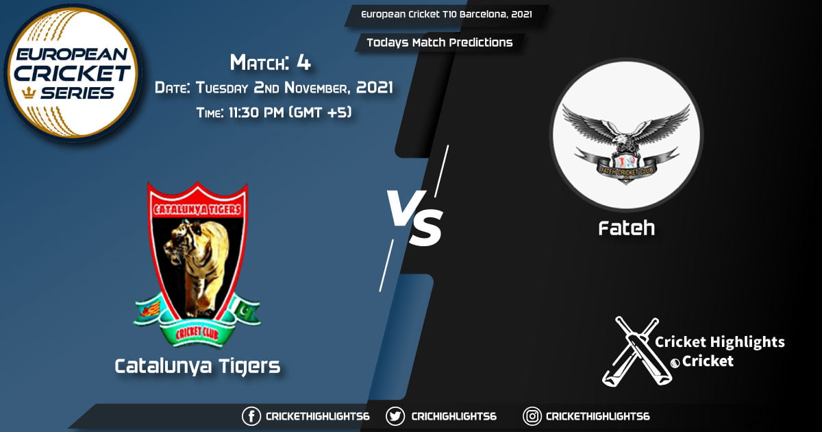 European cricket T10 Barcelona,2021, Match 4 CAT vs FTH, Playing 11 & Today's Match Predictions