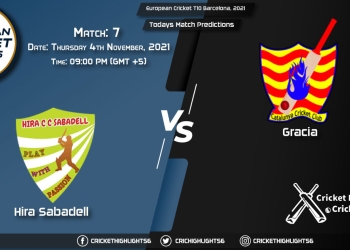 European cricket T10 Barcelona,2021, Match 7 HIS vs GRA, Playing 11 & Today's Match Predictions