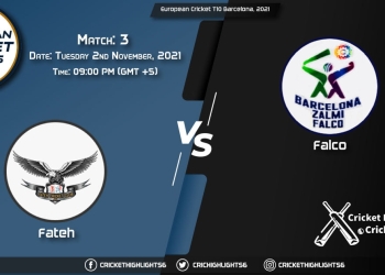 FTH vs FAL Live Score Match 3, Playing 11 Live Match Today, November 2, 2021, European Cricket T10 Barcelona, 2021