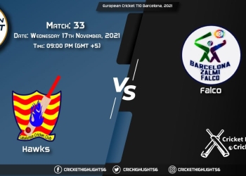 HAW vs FAL, Live Scorecard, Match 33, November 17, 2021, Live Cricket Score, European Cricket T10 Barcelona, 2021