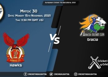 HAW vs GRA, Live Scorecard, Match 30th, November 15th, 2021, Live Cricket Score, European Cricket T10 Barcelona, 2021