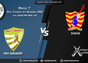 HIS vs GRA Live Score Match 7, Playing 11 Live Match Today, November 4, 2021, European Cricket T10 Barcelona, 2021