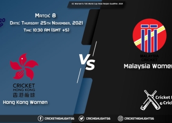 HK-W vs MAL-W, Live Scorecard, Match 8, November 25, 2021, Live Cricket Score, ICC Women's T20 World Cup Asia Region Qualifier, 2021