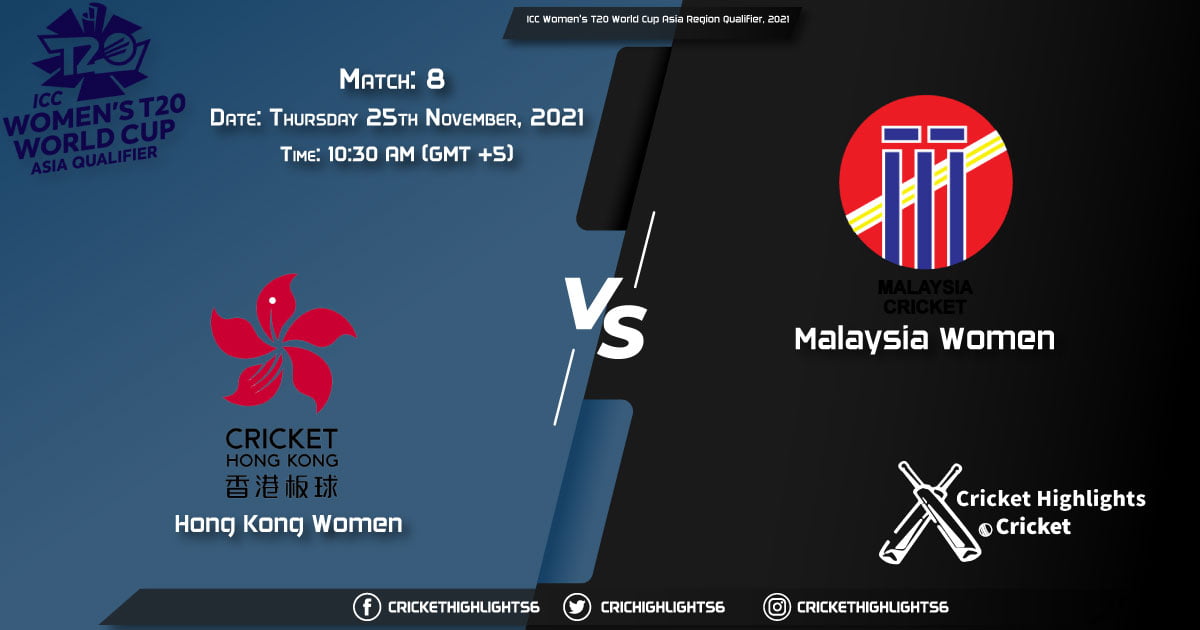 HK-W vs MAL-W, Live Scorecard, Match 8, November 25, 2021, Live Cricket Score, ICC Women's T20 World Cup Asia Region Qualifier, 2021
