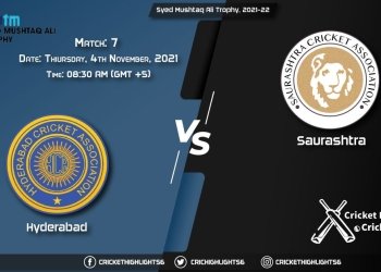 HYD vs SAU Live Score Match 7 Playing 11 Live Match Today, November 4, 2021, Syed Mushtaq Ali Trophy, 2021-22