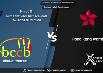 ICC Women's T20 World Cup Asia Region Qualifier, 2021, Match 11 BHU-W vs HK-W, Playing 11 & Today's Match Predictions