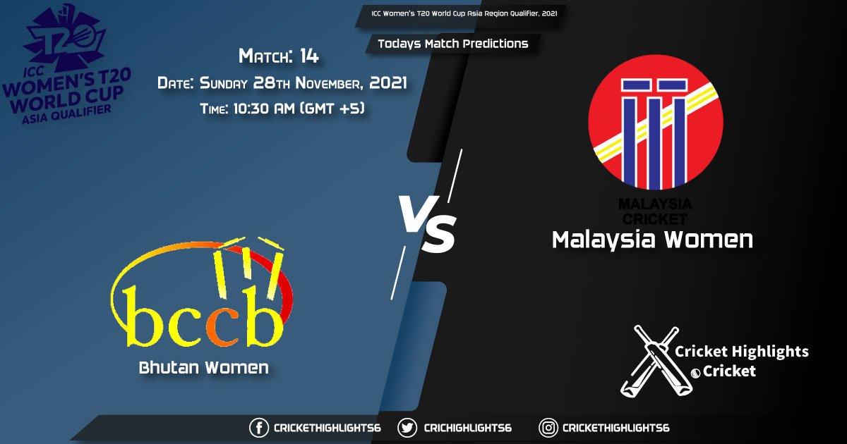 ICC Women's T20 World Cup Asia Region Qualifier, 2021, Match 14 BHU-W vs ML-W, Playing 11 & Today's Match Predictions