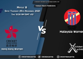 ICC Women's T20 World Cup Asia Region Qualifier, 2021, Match 8 HK-W vs MAL-W, Playing 11 & Today's Match Predictions