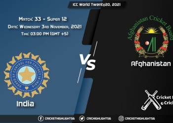 IND vs AFG Live Score Super 12 - Match 33, Playing 11 Live Match Today, November 3, 2021, ICC World Twenty20, 2021