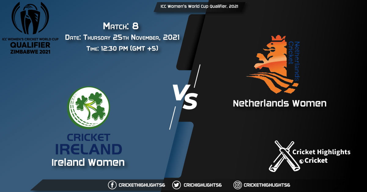 IR-W vs ND-U, Live Scorecard, Match 8, November 25, 2021, Live Cricket Score, ICC Women's World Cup Qualifier, 2021