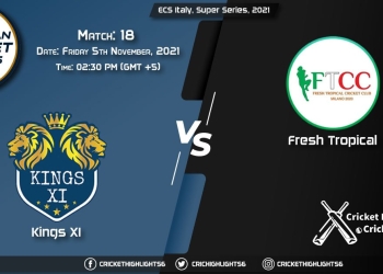 KIN XI vs FT Live Score Match 18, Playing 11 Live Match Today, November 5, 2021, ECS Italy, Super Series, 2021