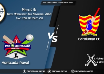 MR vs CTL Live Score Match 6, Playing 11 Live Match Today, November 3, 2021, European Cricket T10 Barcelona, 2021