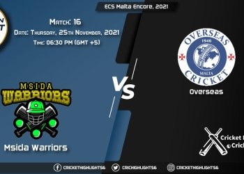 MSW vs OVR, Live Scorecard, Match 16, November 25, 2021, Live Cricket Score, ECS Malta Encore, 2021