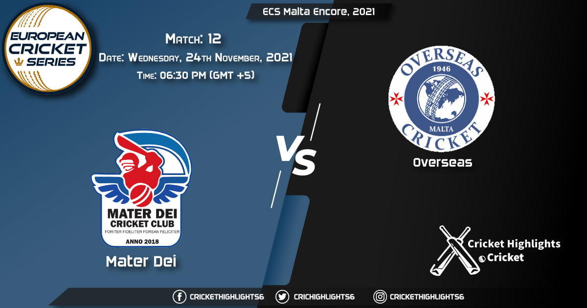 MTD vs OVR, Live Scorecard, Match 12, November 24, 2021, Live Cricket Score, ECS Malta Encore, 2021
