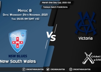 Marsh One Day Cup, 202122, Match 8 NSW vs VCT, Playing 11 & Today's Match Predictions