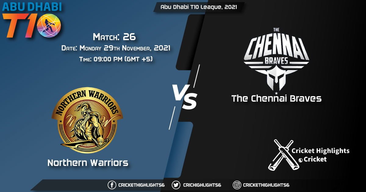 NW vs CB, Live Scorecard, Match 26, November 29, 2021, Live Cricket Score, Abu Dhabi T10 League, 2021