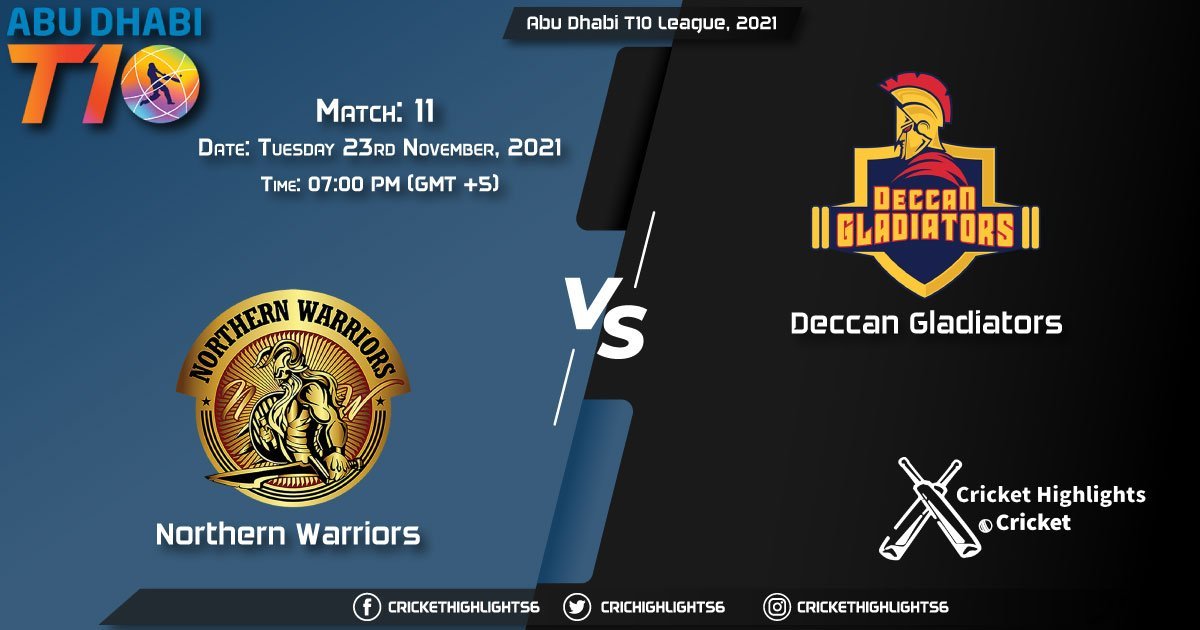 NW vs DG Live Score Match 11 Playing 11 Live Match Today, November 23, 2021, Abu Dhabi T10 League, 2021