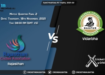 RJS vs VID, Live Scorecard, Match Quarter Final 2, November 18, 2021, Live Cricket Score, Syed Mushtaq Ali Trophy, 2021-22