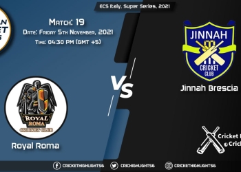 ROR vs JIB Live Score Match 19, Playing 11 Live Match Today, November 5, 2021, ECS Italy, Super Series, 2021