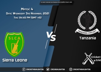 SLE vs TAN Live Score Match 4, Playing 11 Live Match Today, November 3, 2021, ICC World Twenty20 Sub Regional Africa Qualifier Group B, 2021