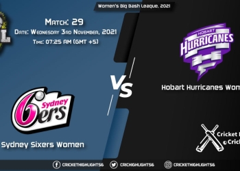 SS-W vs HB-W Live Score Match 29, Playing 11 Live Match Today, November 3, 2021, Women's Big Bash League, 2021