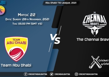 TAD vs TCB, Live Scorecard, Match 22, November 28, 2021, Live Cricket Score, Abu Dhabi T10 League, 2021