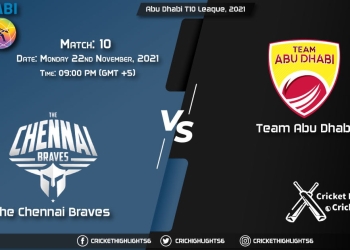 TCB vs TAD Live Score Match 10 Playing 11 Live Match Today, November 22, 2021, Abu Dhabi T10 League, 2021